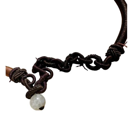 Blown Glass Star Braided Cord Hippie No Metal Choker Necklace - Picture 3 of 6